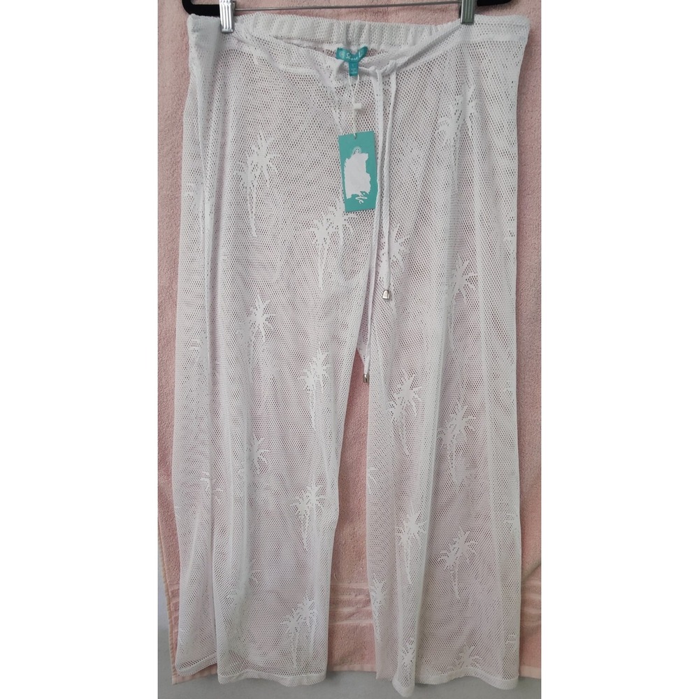 Shore Life Cover-Up Beach Pants Women Sz Large (6) XL (1)Wide-Leg‎ Elastic Waist